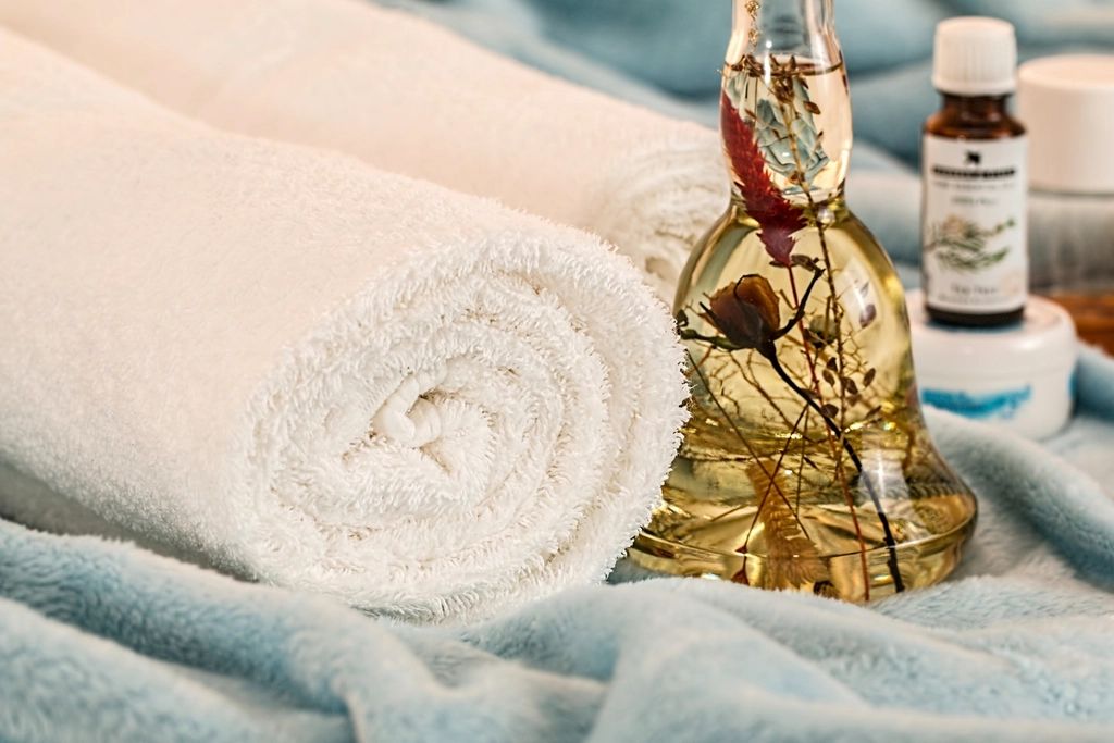 A spa treatment room prepared for a guest